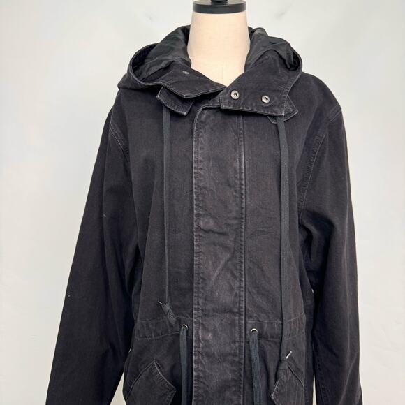 Urban Outfitters BDG Denim Utility Jacket Black Jean Oversized Goth Size M - Picture 3 of 13